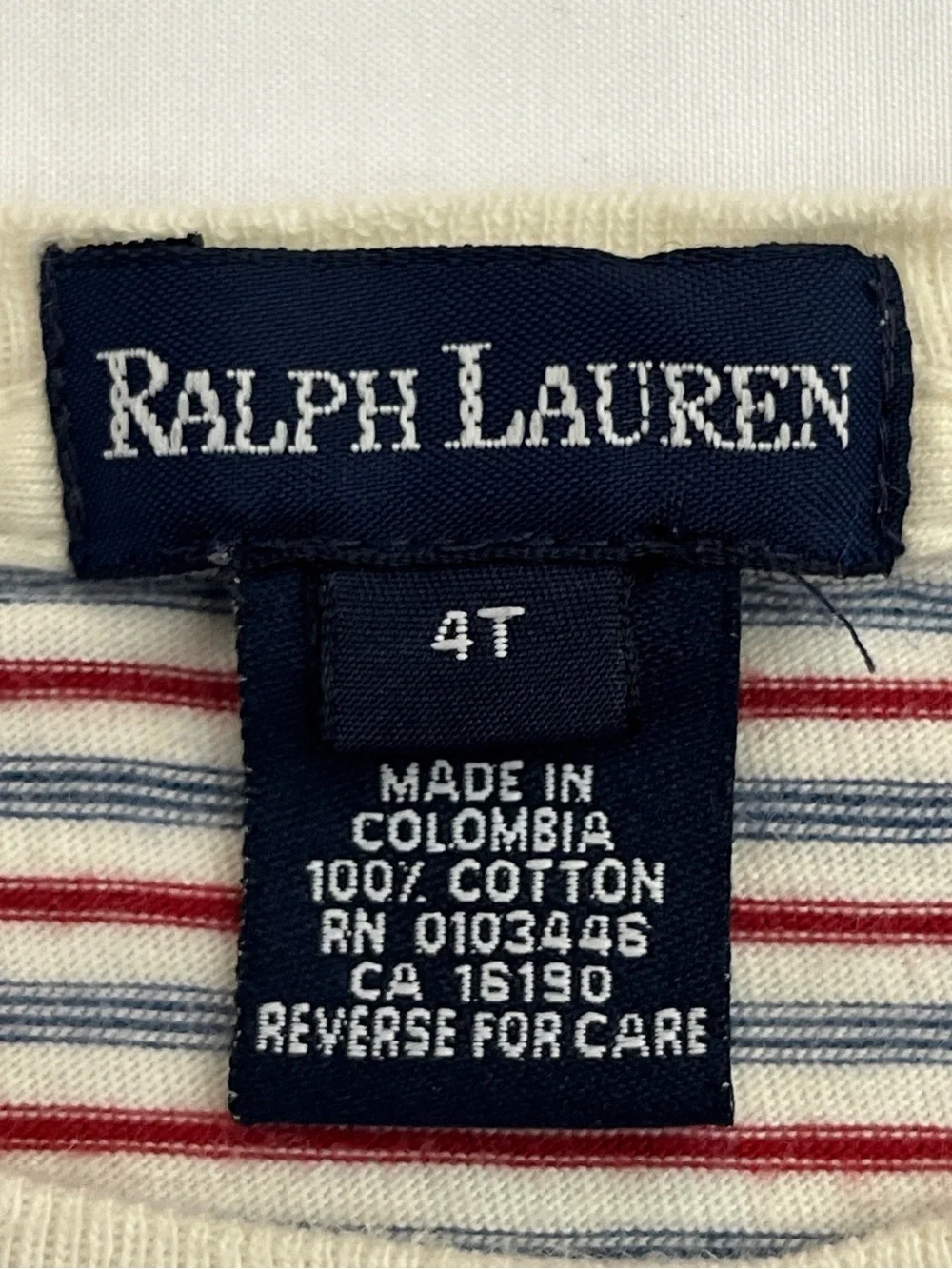 Ralph Lauren 90s Longhorn Micro Stripe Vintage T-Shirt 4T